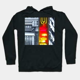 Neon Signs on a Tall Building Hoodie